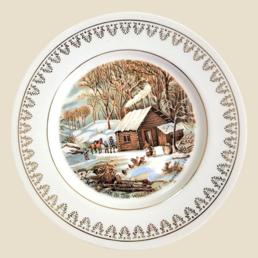 Roy Thomas Collection Currier & Ives Winter Scene Plate Home Wilderness 1978
